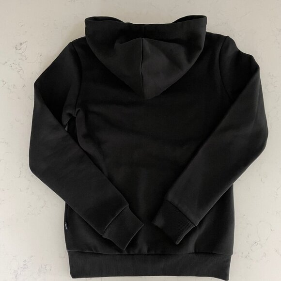 Puma ESS Small Logo Neutral Cotton Poly Blend Hoodie Kanga Pouch Black Sz XS NWT - Picture 4 of 12